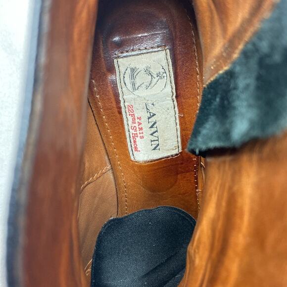 Lanvin black leather wedged ankle booties no size fits like a 7 - Picture 6 of 7